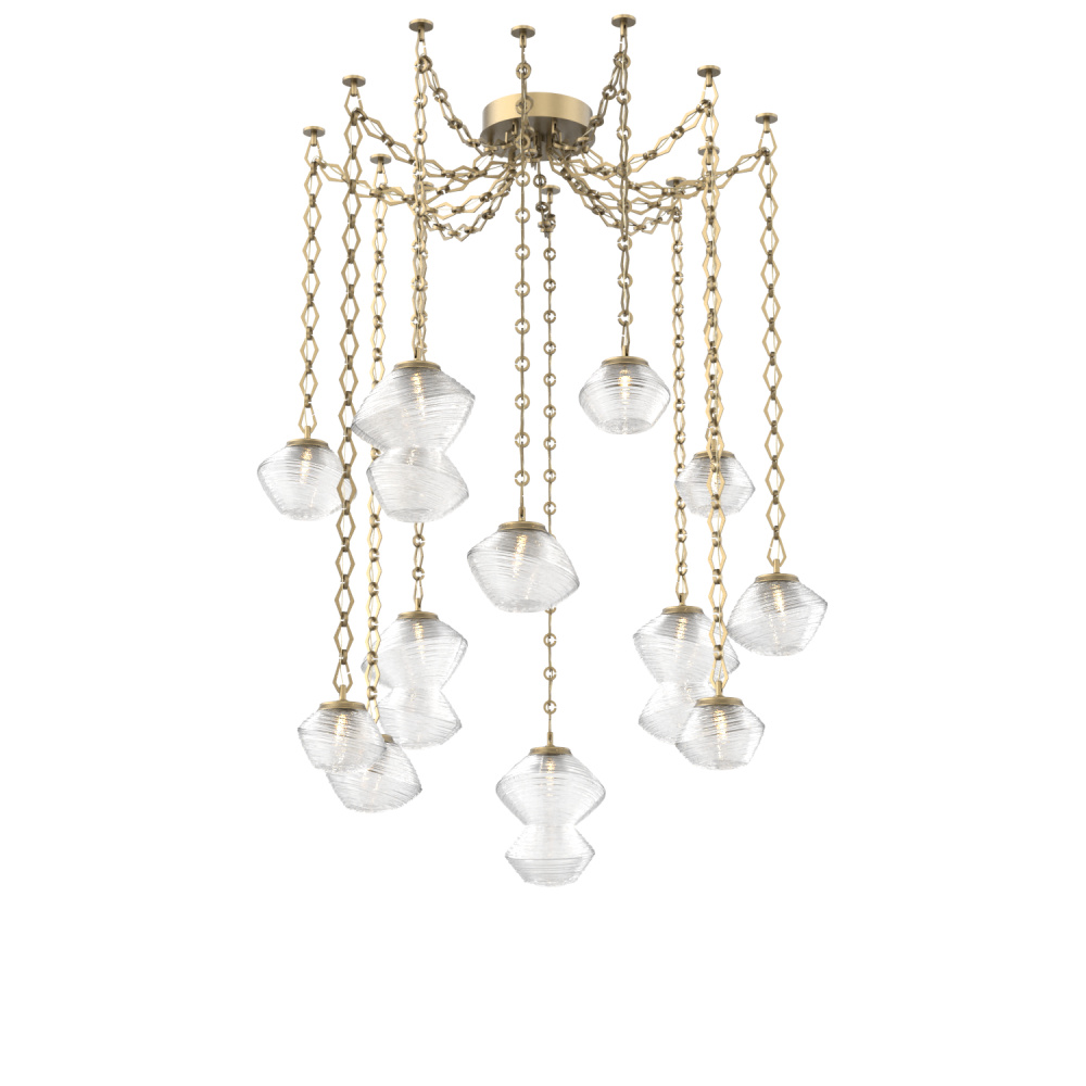 Mesa Multi Light Pendant Gilded Brass