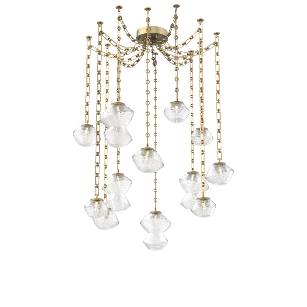 Mesa Multi Light Pendant Gilded Brass