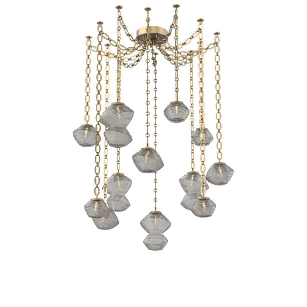 Mesa Multi Light Pendant Gilded Brass