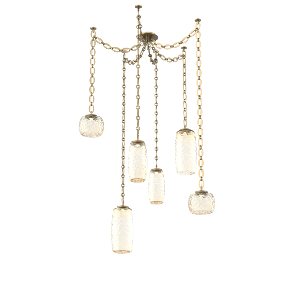 Vessel Multi Light Pendant Gilded Brass