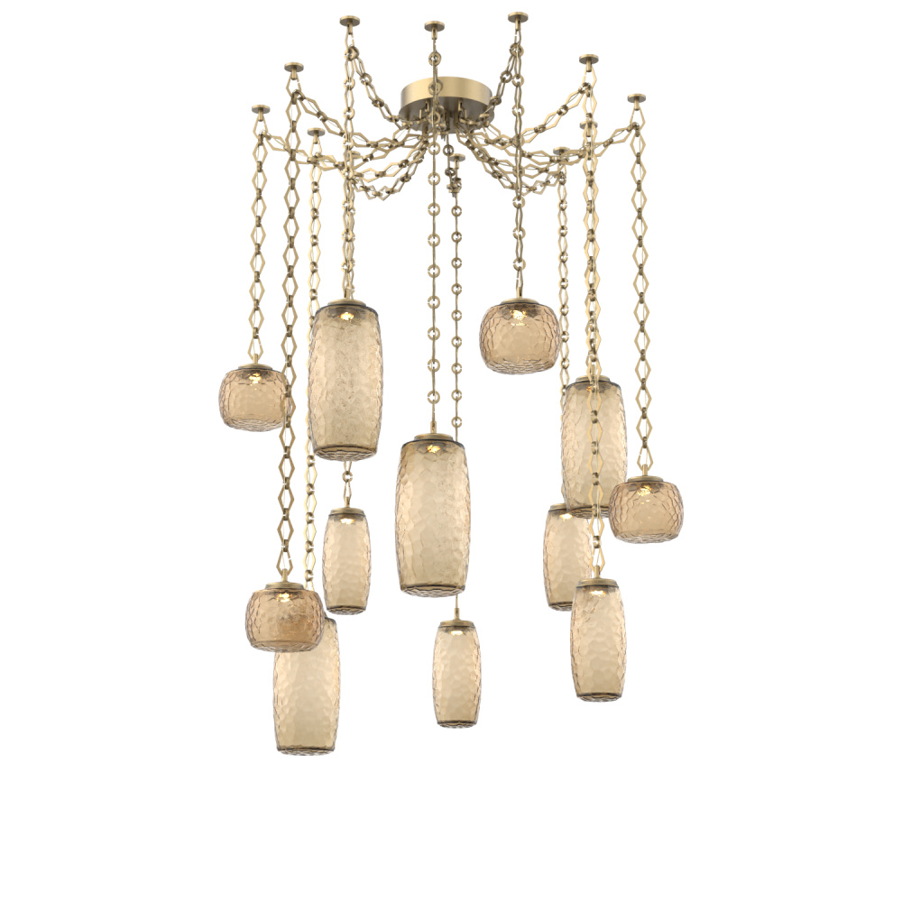Vessel Multi Light Pendant Gilded Brass