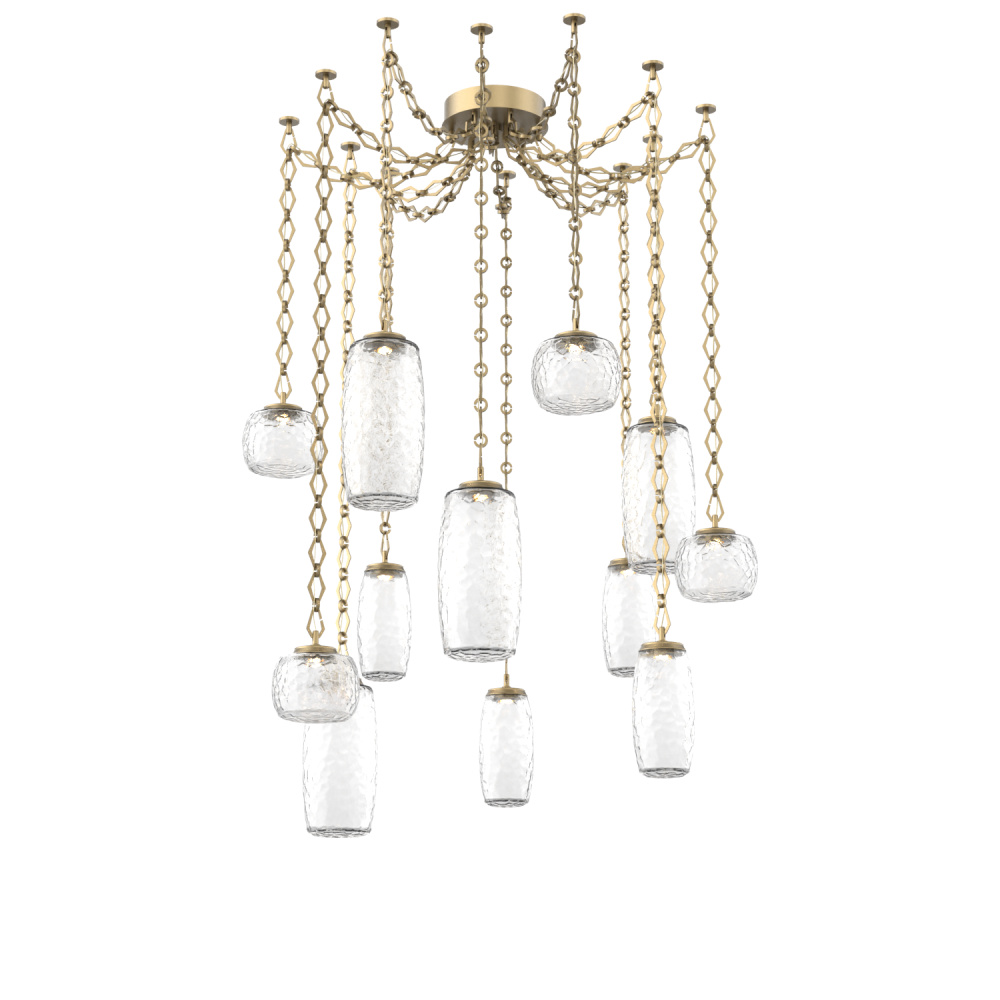 Vessel Multi Light Pendant Gilded Brass