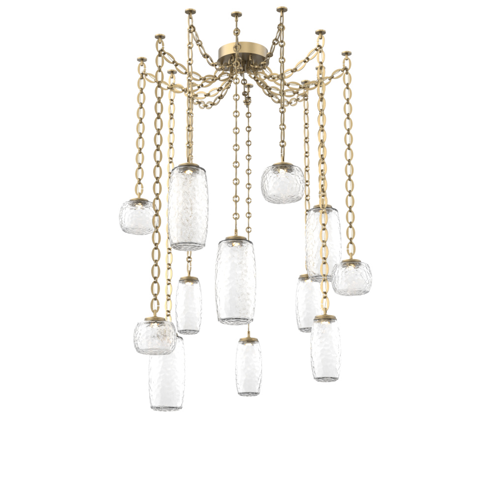 Vessel Multi Light Pendant Gilded Brass