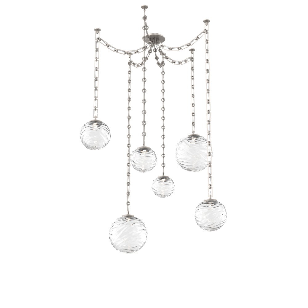 Gaia Multi Light Pendant Beige Silver