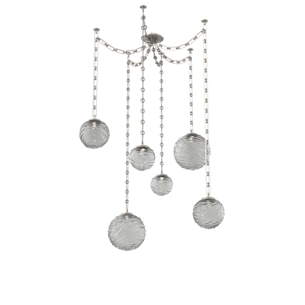 Gaia Multi Light Pendant Beige Silver