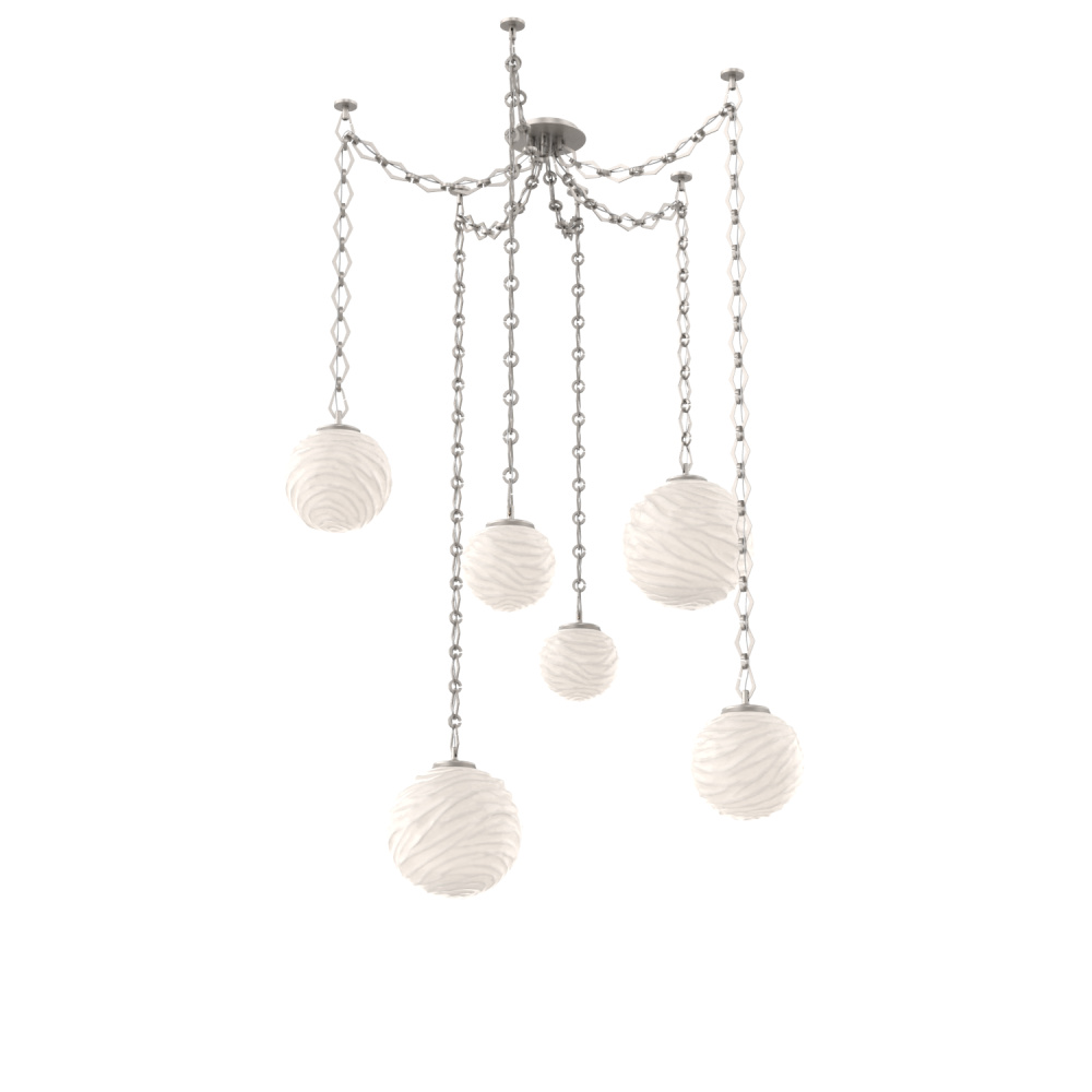 Gaia Multi Light Pendant Beige Silver