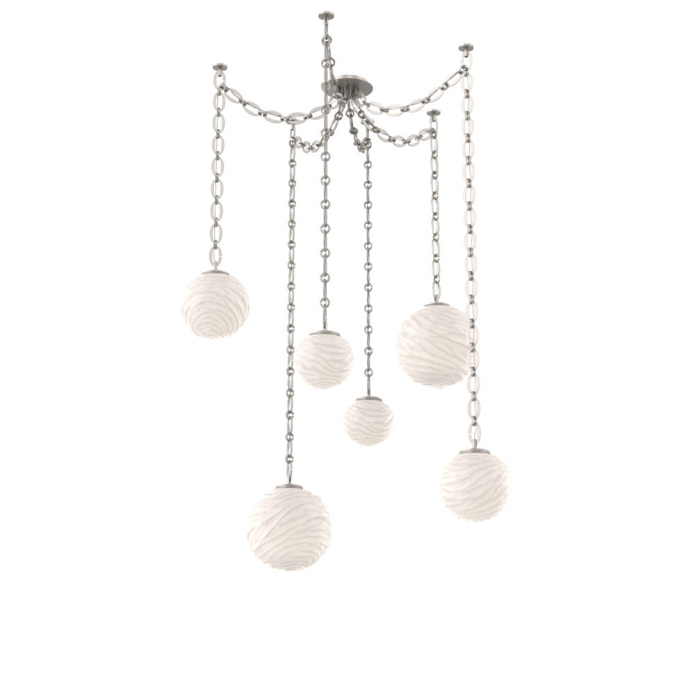 Gaia Multi Light Pendant Beige Silver