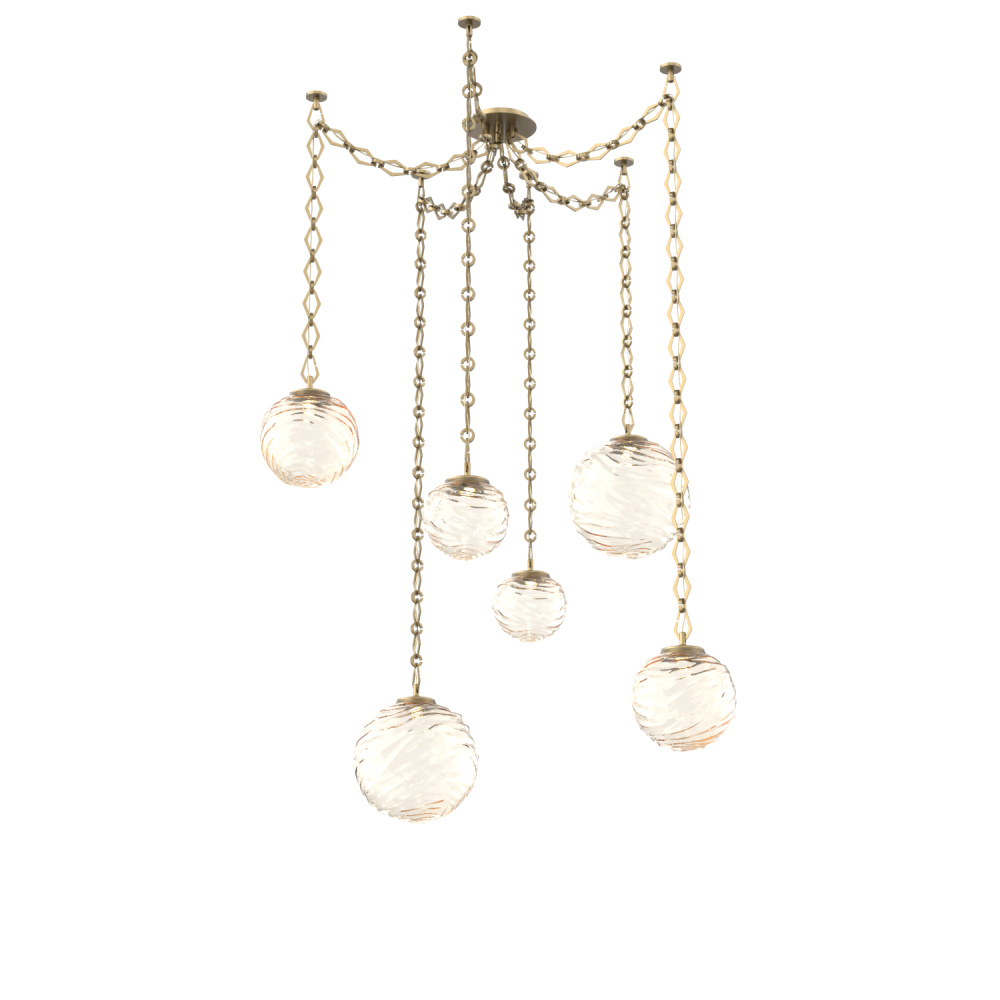 Gaia Multi Light Pendant Gilded Brass