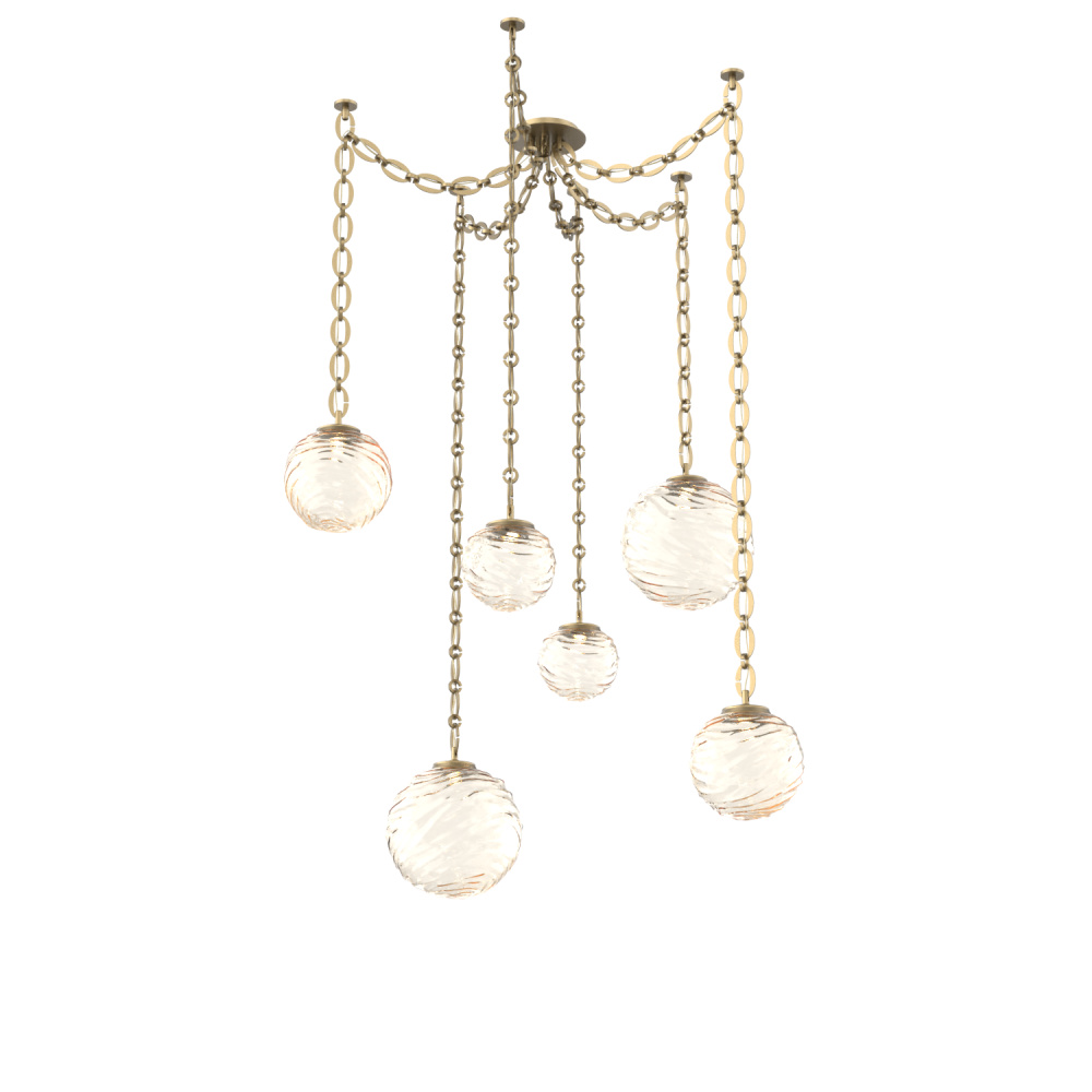 Gaia Multi Light Pendant Gilded Brass
