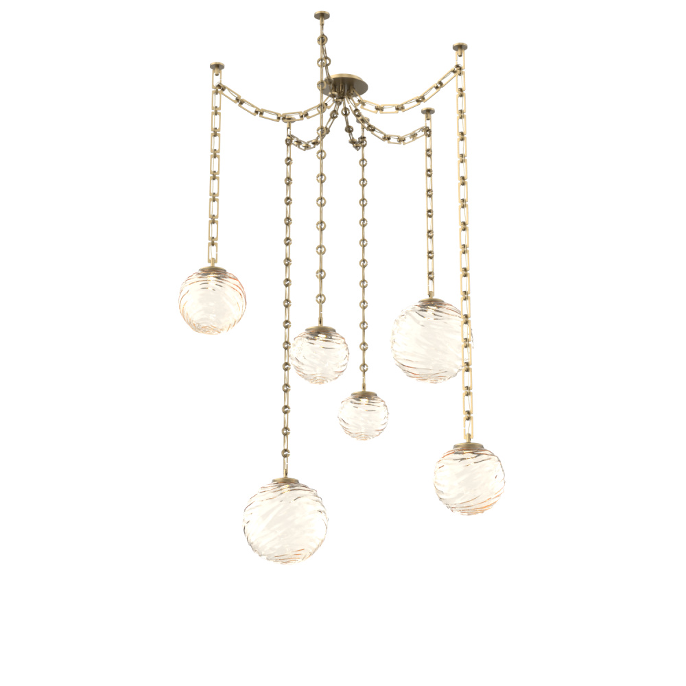 Gaia Multi Light Pendant Gilded Brass