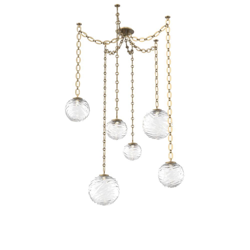 Gaia Multi Light Pendant Gilded Brass