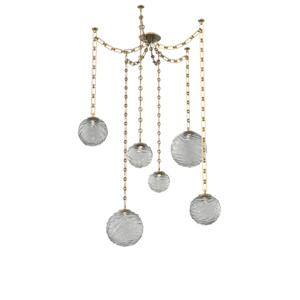 Gaia Multi Light Pendant Gilded Brass