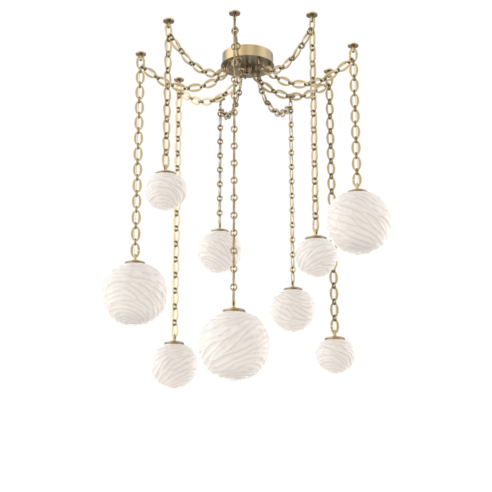 Gaia Multi Light Pendant Gilded Brass
