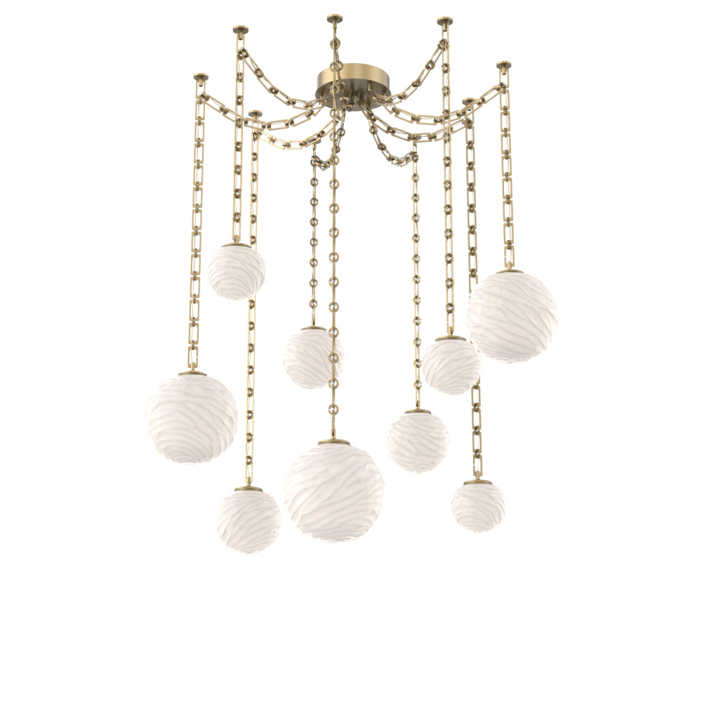 Gaia Multi Light Pendant Gilded Brass