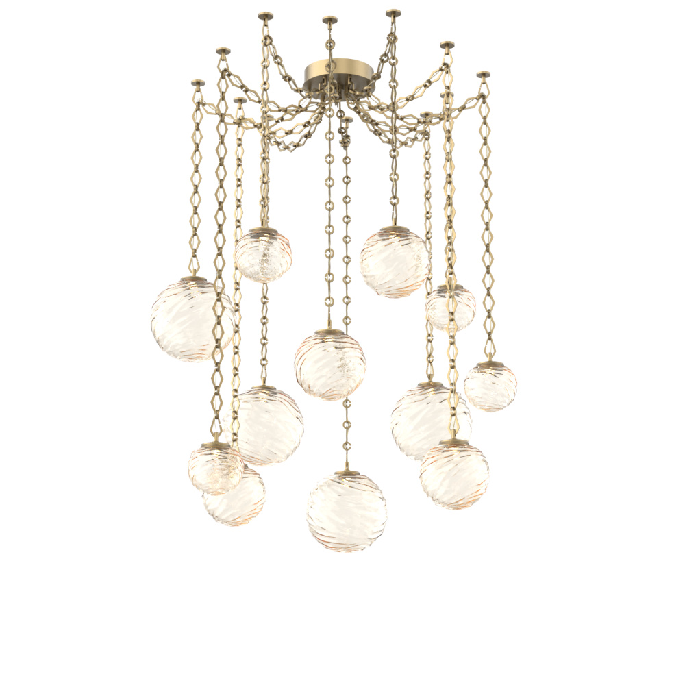 Gaia Multi Light Pendant Gilded Brass