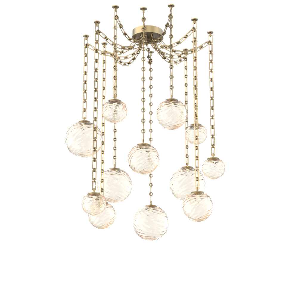 Gaia Multi Light Pendant Gilded Brass