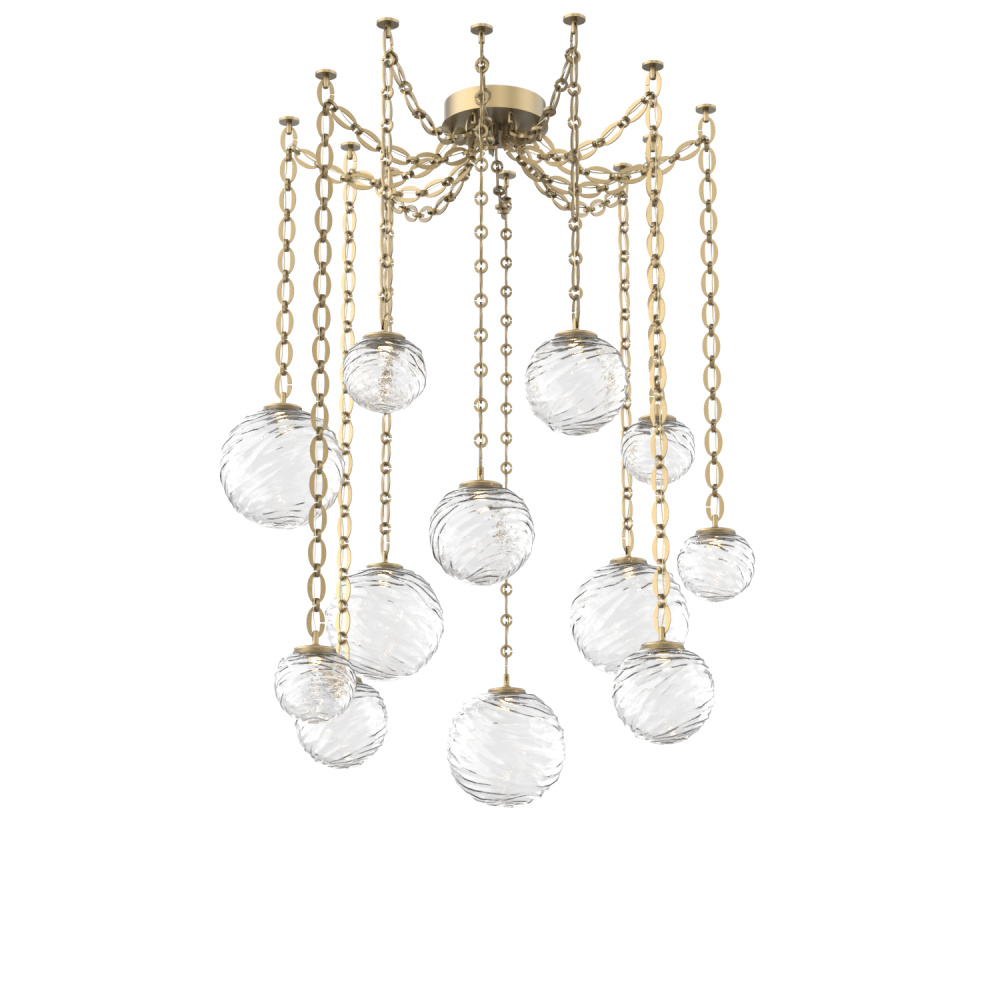 Gaia Multi Light Pendant Gilded Brass