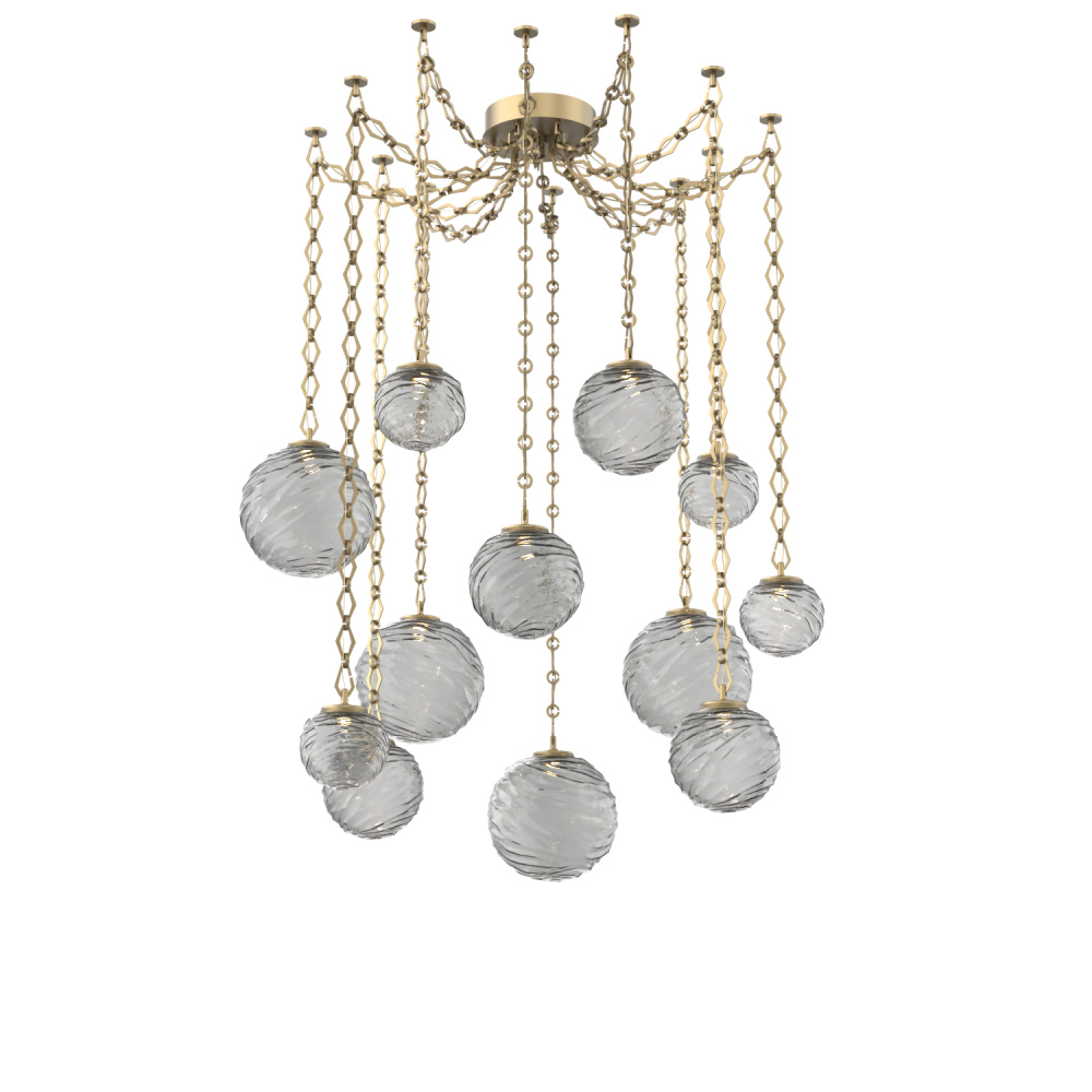 Gaia Multi Light Pendant Gilded Brass