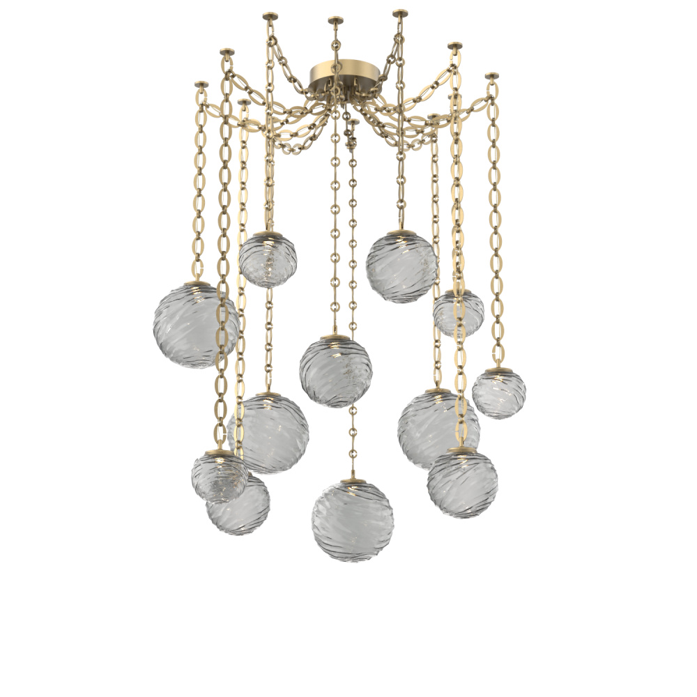 Gaia Multi Light Pendant Gilded Brass