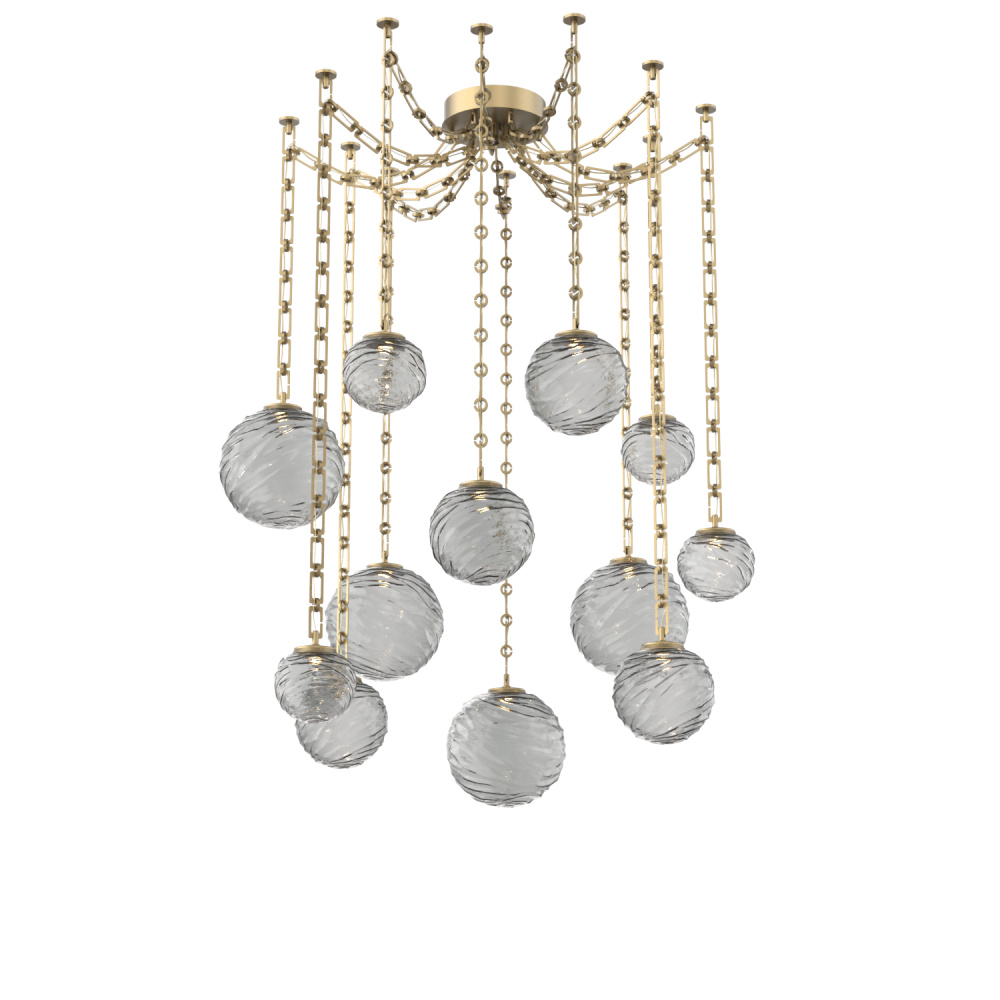 Gaia Multi Light Pendant Gilded Brass