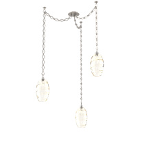 Hammerton SNB0035-03-BS-OA-CH1-E2 - Ellisse Multi Light Pendant Multi Port Canopy Beige Silver