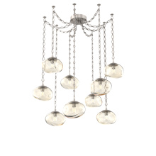 Hammerton SNB0064-09-BS-A-CH1-E2 - Nova Bulb Multi Light Pendant Multi Port Canopy Beige Silver