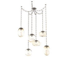 Hammerton SNB0065-06-BS-A-CH1-E2 - Cosmos Bulb Multi Light Pendant Multi Port Canopy Beige Silver