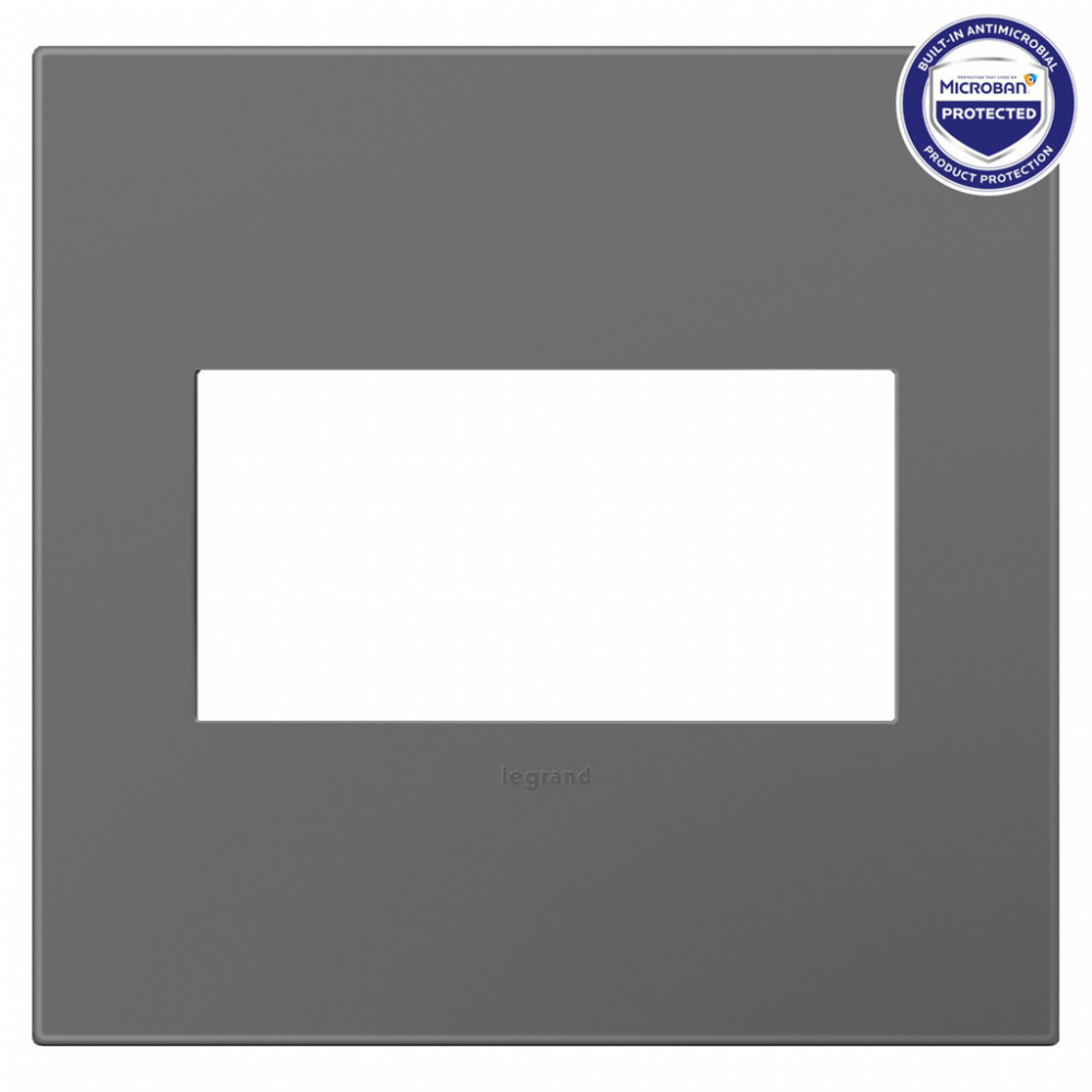 adorne Magnesium Two-Gang Screwless Wall Plate with Microban