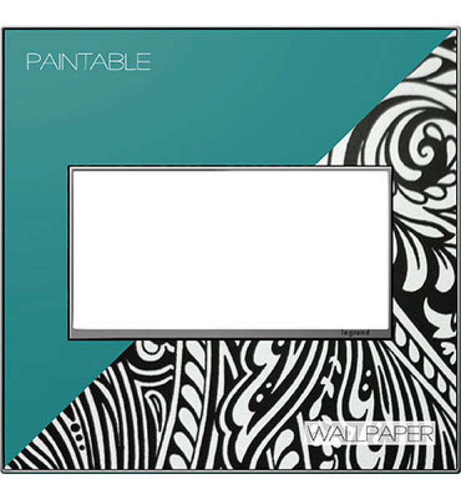 adorne Custom Two-Gang Screwless Wall Plate, Magnesium Trim