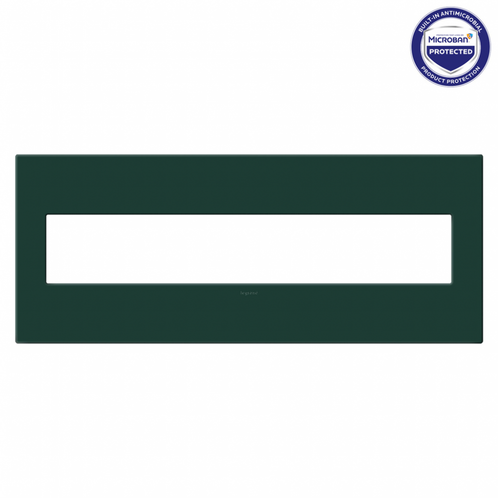 adorne Evergreen Six-Gang Screwless Wall Plate with Microban