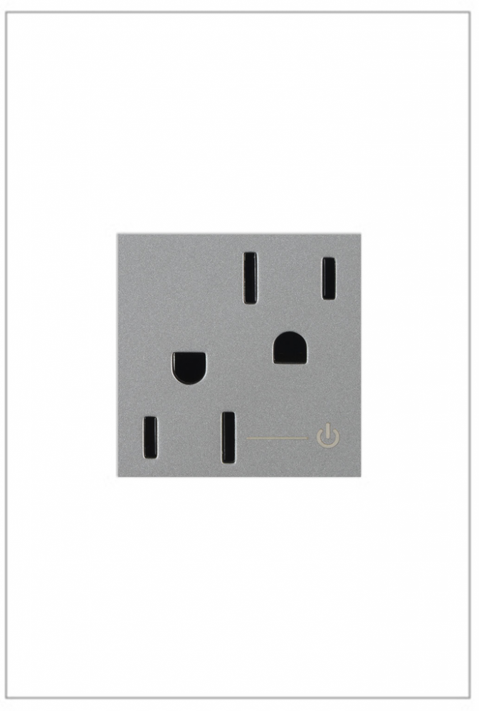 adorne 15A Tamper-Resistant Half-Controlled Outlet, Magnesium