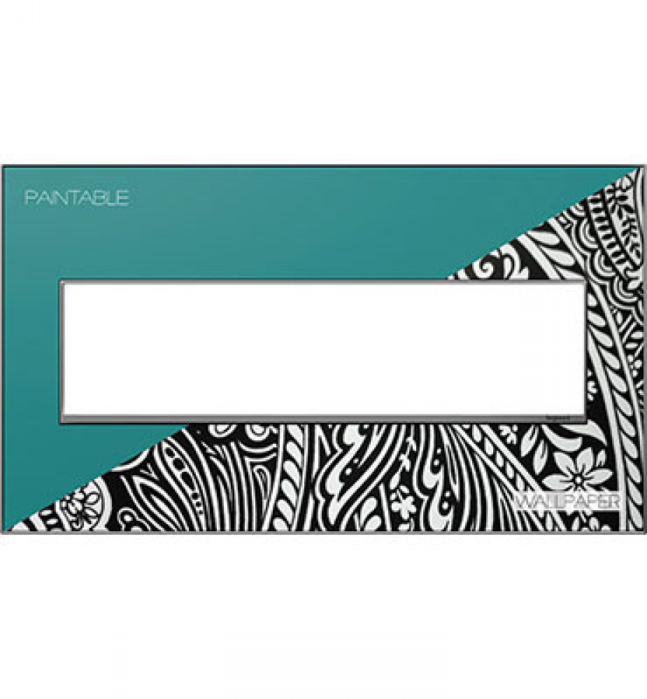 adorne Custom Four-Gang Screwless Wall Plate, Magnesium Trim