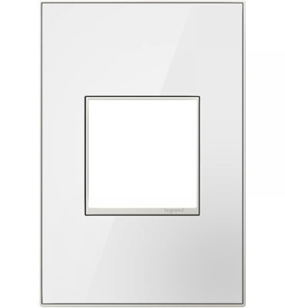 adorne Mirror White-on-White One-Gang Screwless Wall Plate