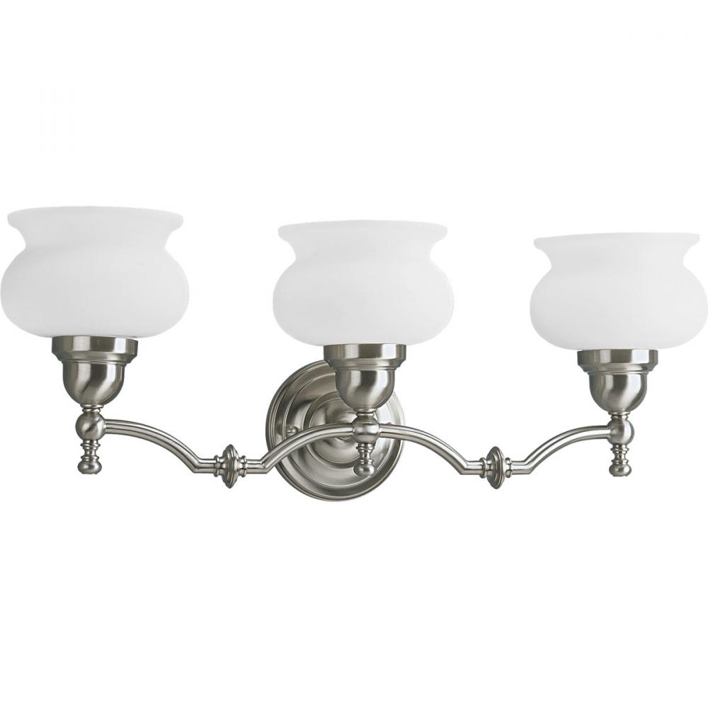 Three Light Brushed Nickel Vanity