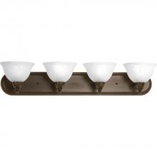 Progress P3269-20 - Four Light Antique Bronze Alabaster Glass Vanity