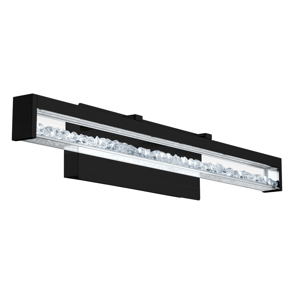 1 LT Integrated LED Bath/Vanity Light w/ Black Finish & Clear Glass w/ Clear Stones