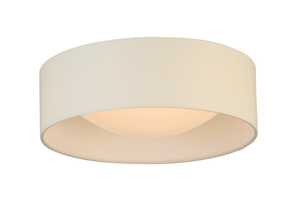Integrated LED 12&#34; Ceiling Light w/ White Fabric Shade & White Acrylic Diffuser