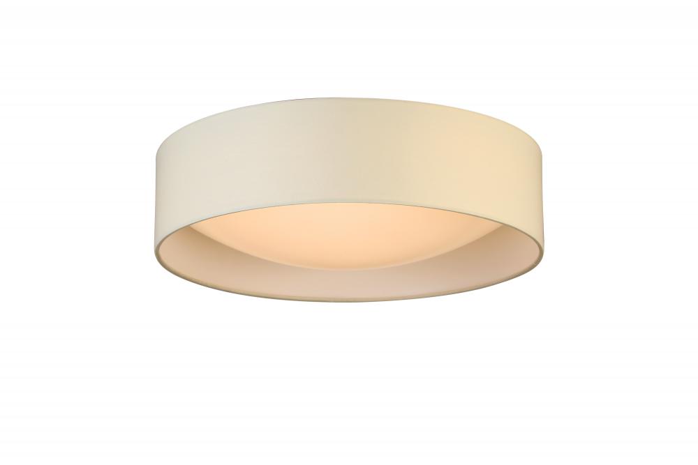 Integrated LED 16&#34; Ceiling Light w/ White Fabric Shade & White Acrylic Diffuser