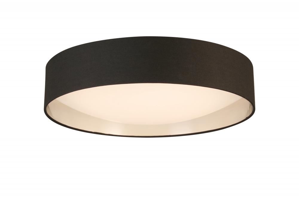 Integrated LED 20&#34; Ceiling Light w/ Black & Brushed Nickel Fabric Shade w/ White Acrylic Diffuse