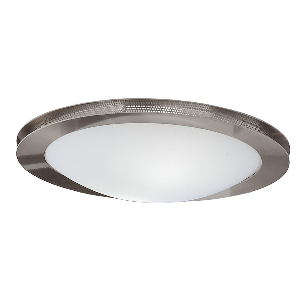 2 LT Ceiling Light w/ Matte Nickel & Chrome Finish & Satin Glass Shade
