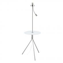 Eglo 203676A - 1 LT Floor Lamp w/ Matte Nickel Finish & White & Clear Glass Table Top
