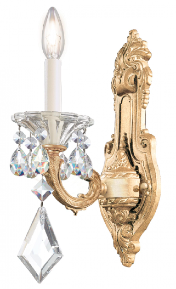 La Scala 1 Light 120V Wall Sconce in Parchment Gold with Heritage Handcut Crystal