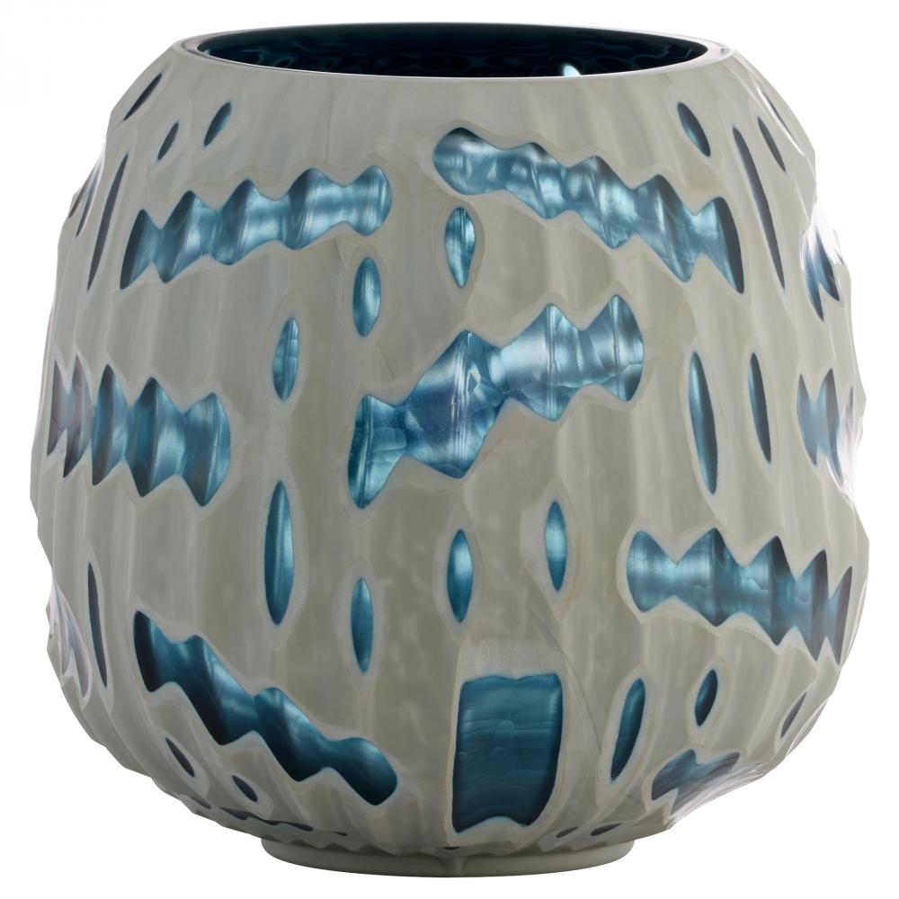 Strata Vase | White | Blue - Small