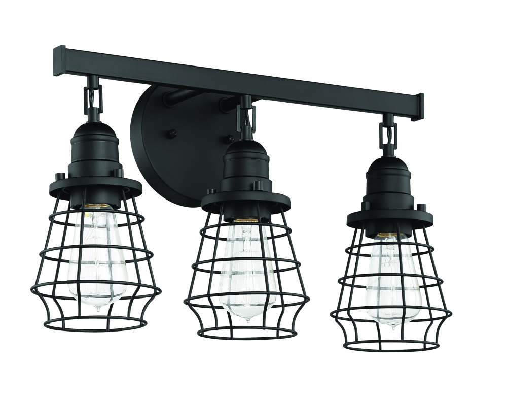 Thatcher 3 Light Vanity in Flat Black