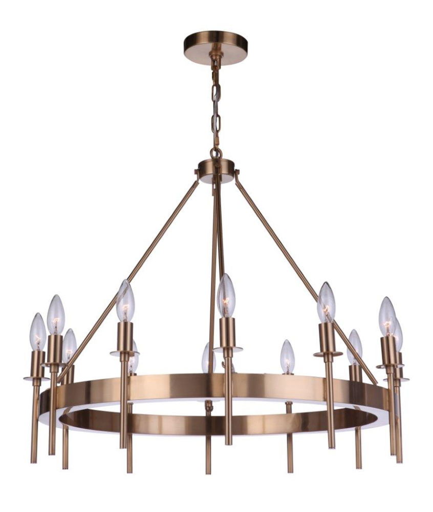 Larrson 12 Light Chandelier in Satin Brass