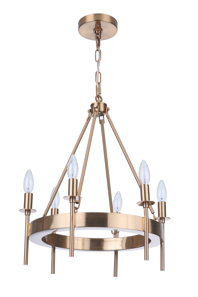 Larrson 6 Light Chandelier in Satin Brass