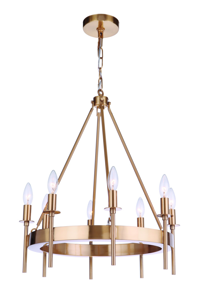 Larrson 8 Light Chandelier in Satin Brass