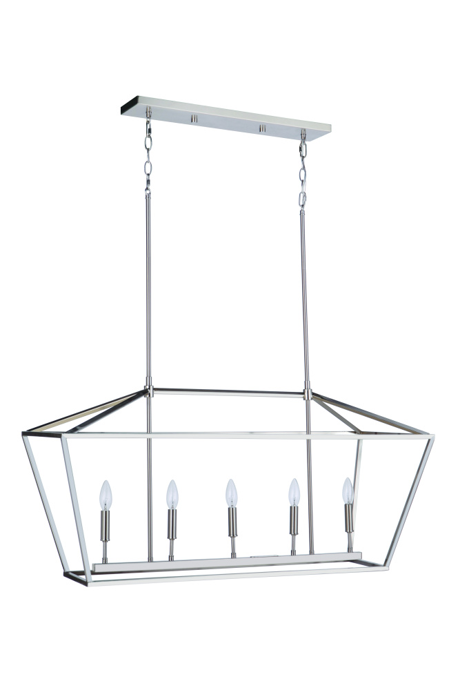 Flynt II 5 Light Island in Brushed Polished Nickel