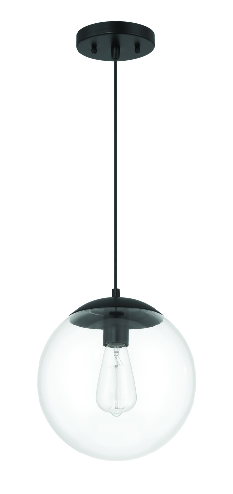 Gaze 10&#34; 1 Light Pendant in Flat Black