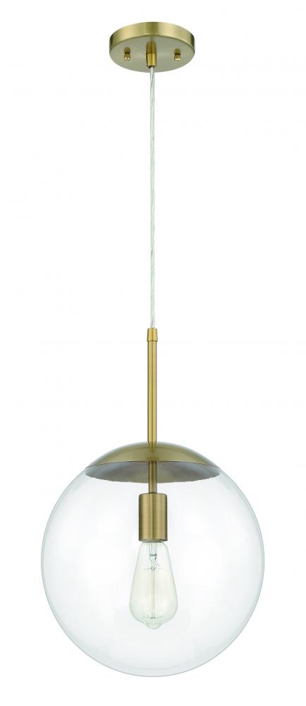 Gaze 1 Light 12&#34; Pendant in Satin Brass